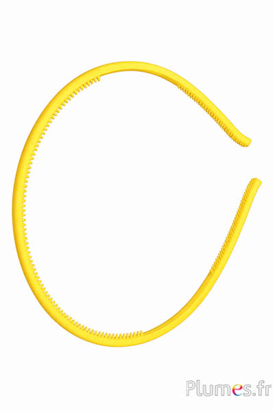 Cerchietto in plastica - larghezza 4 mm - giallo